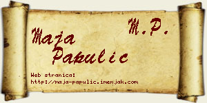 Maja Papulić vizit kartica